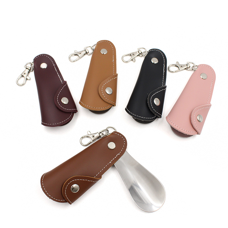 YY RTS Portable Leather  Shoehorn Leather Shoe Horn  key chain