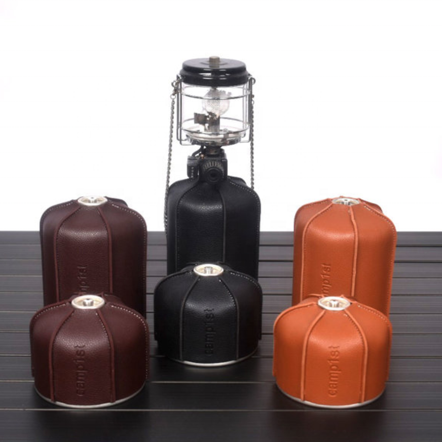 230g 450g Gas Tank Cylinder Bag Camping Accessories PU Leather Gas Canister Protective Cover for Outdoor Coleman Propane Butane