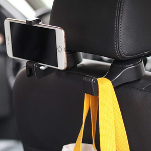 Universal Multifunctional Car Vehicle Back Seat Headrest Mobile Phone Holder Hanger Holder Hook for Bag Purse Cloth Grocery