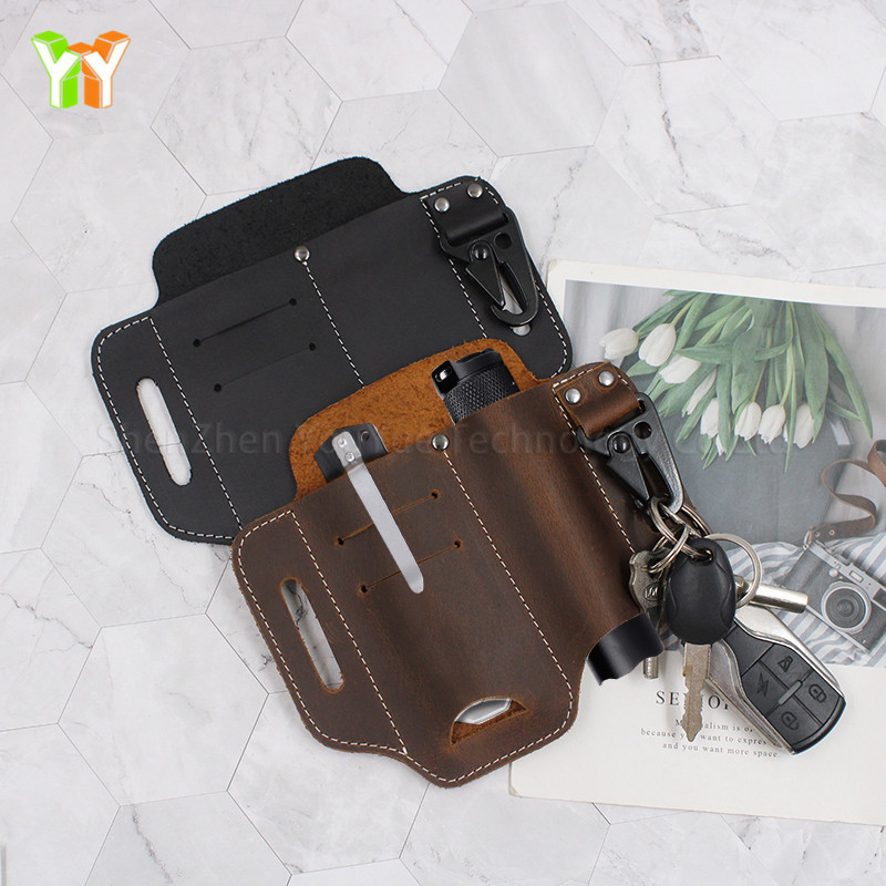 Custom Key Holder EDC Belt Sheath Pocket Organizer Leather Sheath Holster for Leatherman Multitools Sheath Tactical Flashlight