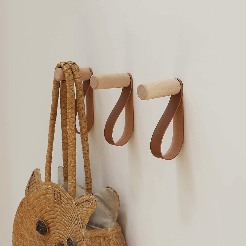 Wooden Wall Coat Hooks Carabiner Clothes Hangers Hook Camping Climb Hooks