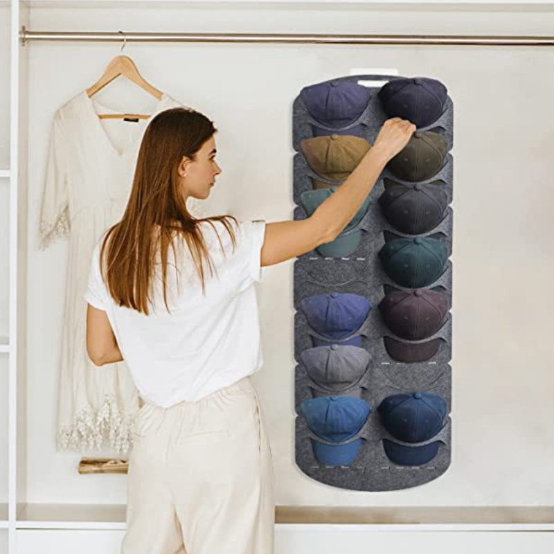 Baseball Caps Rack Scarf Bag Hooks Felt Door Closet Hanger Holder Storage Shelf Home Organizer Storage Hat Hanging Rack