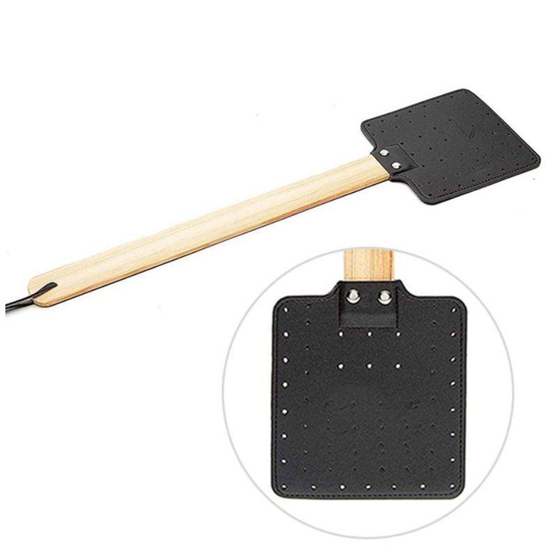 PU Leather Manual Fly Swatter Insect Wasp Pest Control Environmental Protection High Quality Fly Swatter With Wooden Handle