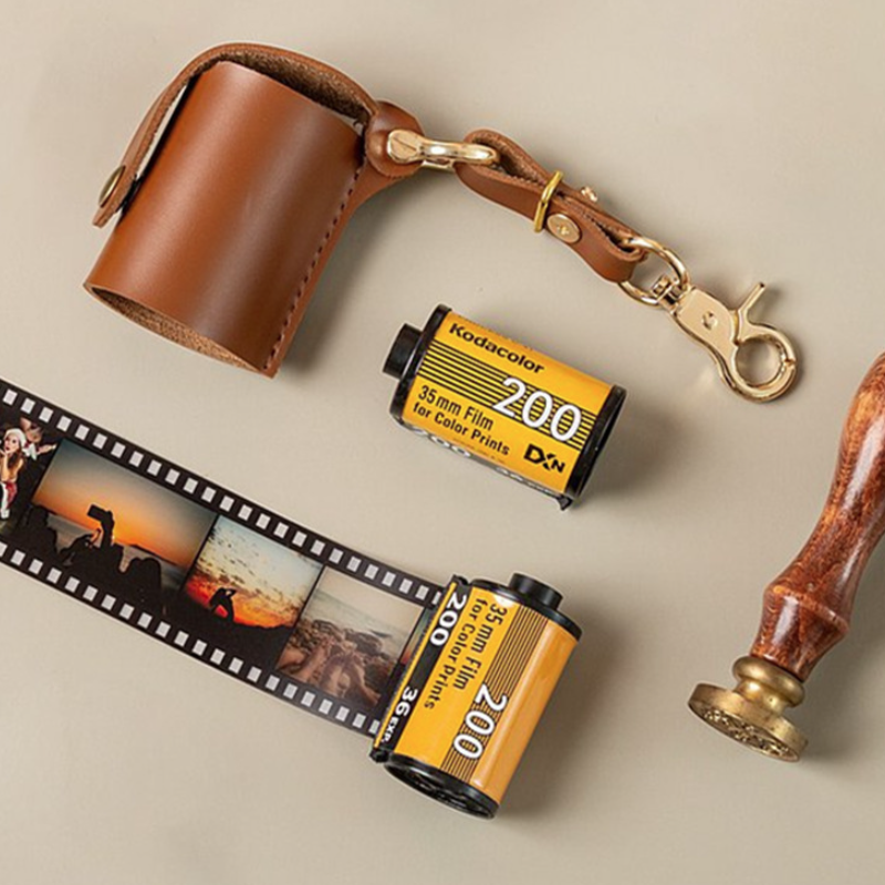 35mm Camera Film Bottle Case Holder Convenient Camera Film Storage Holster PU Leather Film Roll Protective Cover