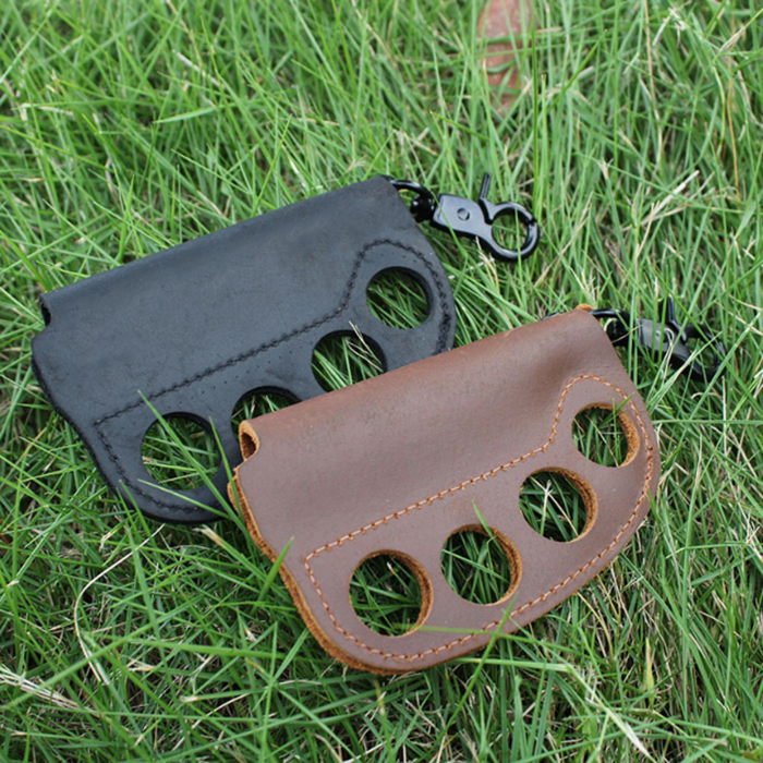 Outdoor Camping Lighter Holder Protect Holster Knuckles Model Personal Defense Keychain Tool Lighter Leather Case