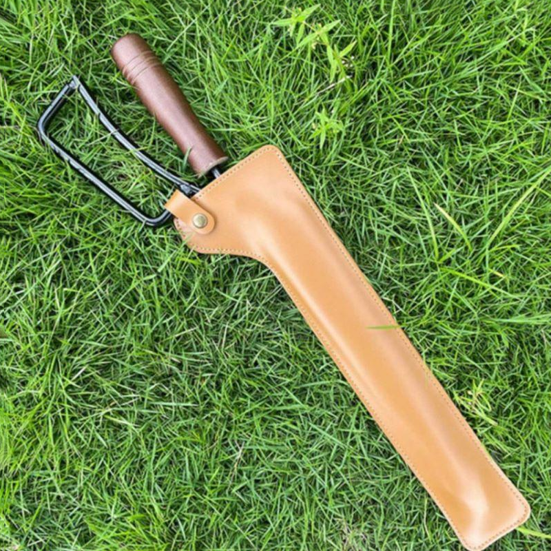 Barbecue Charcoal Clip Iron Wood Handle Anti Scalding Leather Cover Outdoor Camping BBQ Bonfire Stove Fireplace Fire Tongs