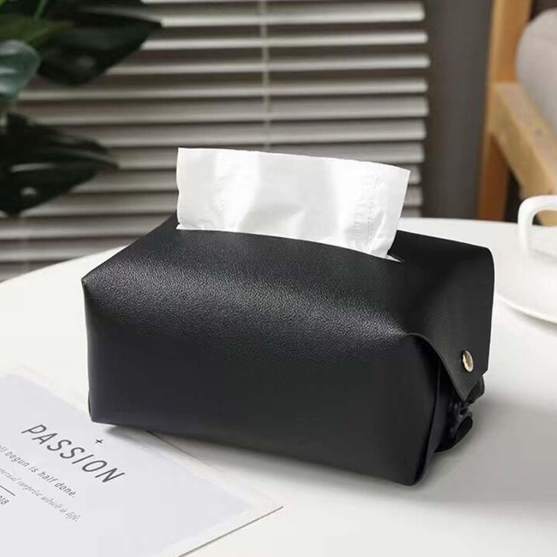 Pretty PU Leather Tissue Box Cover Rectangular Facial Tissue Paper Box Home Decor Napkin Tissue Box Organizer