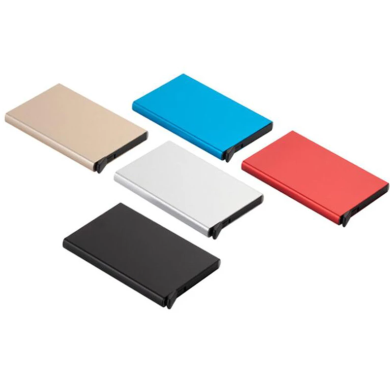 Factory Custom Aluminum Pop Up Slim Card Holder Case Rfid Card Holder Case Fashion Id Credit Card Holder Wallet Case Bags Pouch