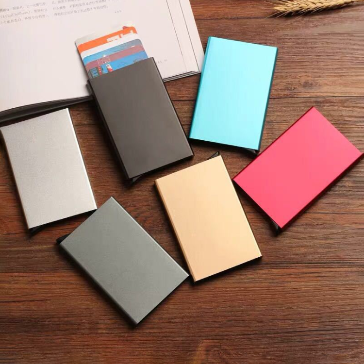 Factory Custom Aluminum Pop Up Slim Card Holder Case Rfid Card Holder Case Fashion Id Credit Card Holder Wallet Case Bags Pouch