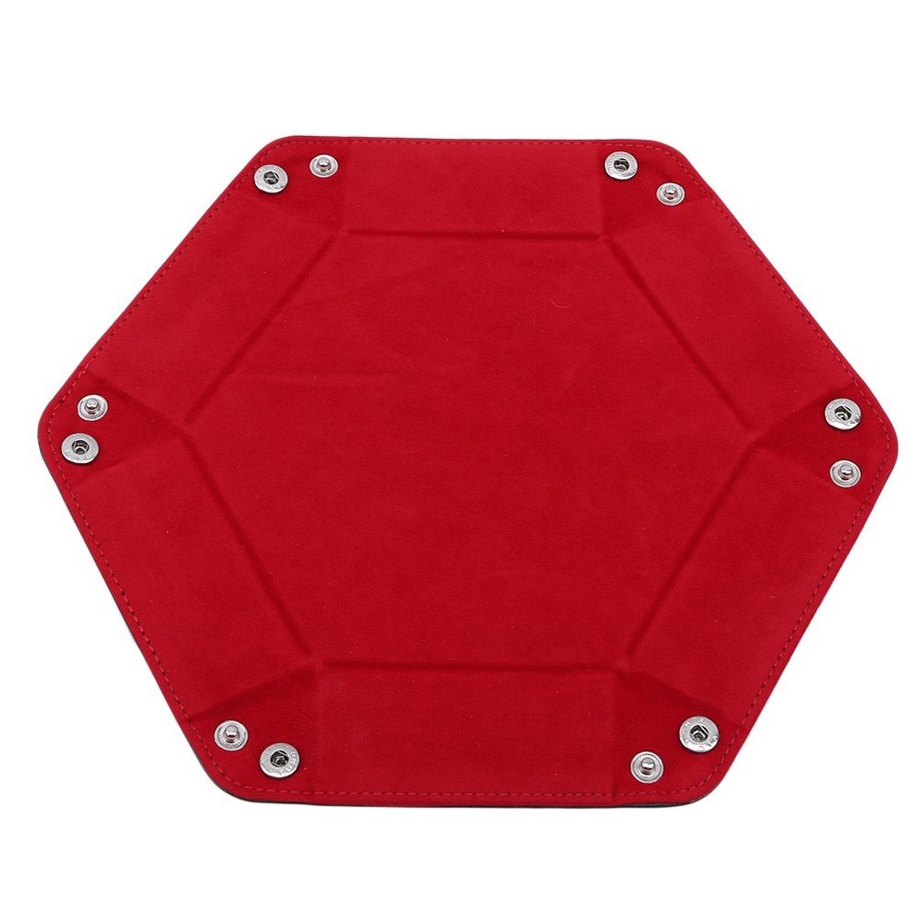 Quick Shipping Desk Organizer Velvet Office Hexagon Dice Tray Desk-top Organizer Table Storage Box for Keys Watch Coin Phone