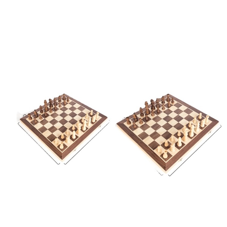 Wholesale portable chess wood set backgammon tournament chessboard folded chess board