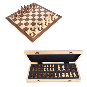 Wholesale portable chess wood set backgammon tournament chessboard folded chess board