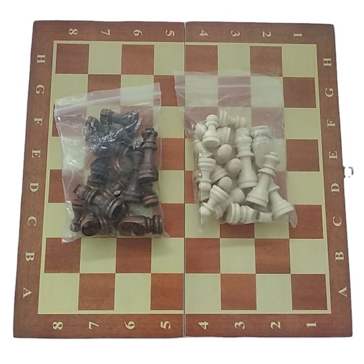 Wholesale portable chess wood set backgammon tournament chessboard folded chess board