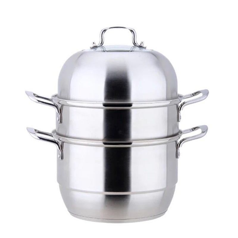 Factory 28 Steamer pot 3 Layers Stainless Steel Dumplings Seafood Rice Cooking Food Steamer pot for Sale