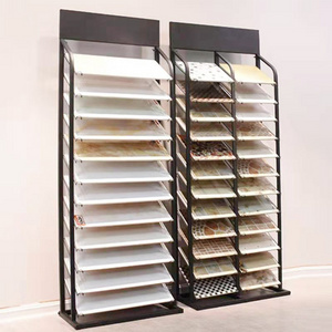 Custom Sliding tile flooring samples metal display rack stands for showroom and store