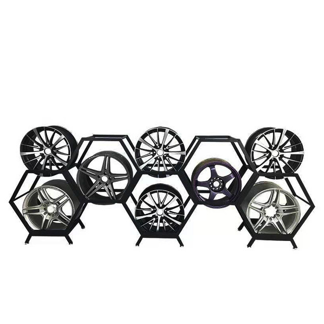 Custom 3 layers Metal Car Wheel Rim Car Accessories Wheel Hub Display Rack