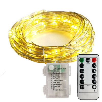 Christmas 100 led christmas string light warm white Battery Powered Fairy Lights with Remote fairy string led light