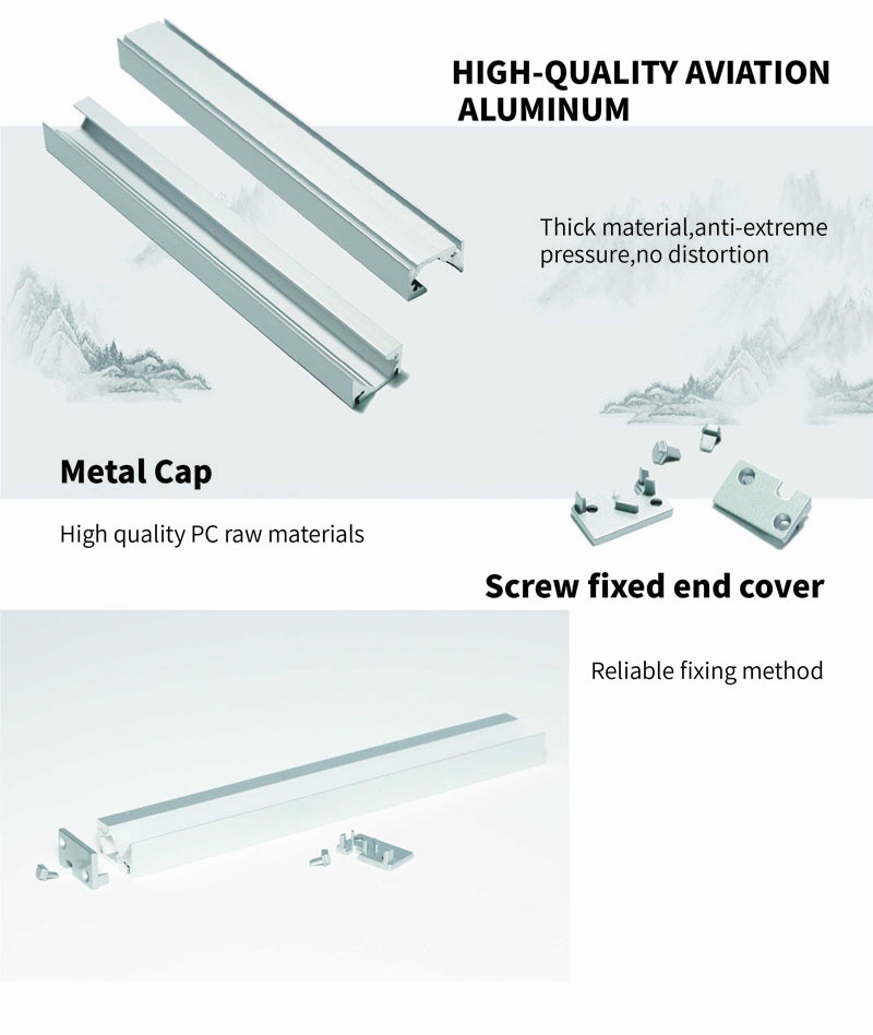 Zhihui Customized Design 118Mm Flat Led Aluminium Recessed Profile