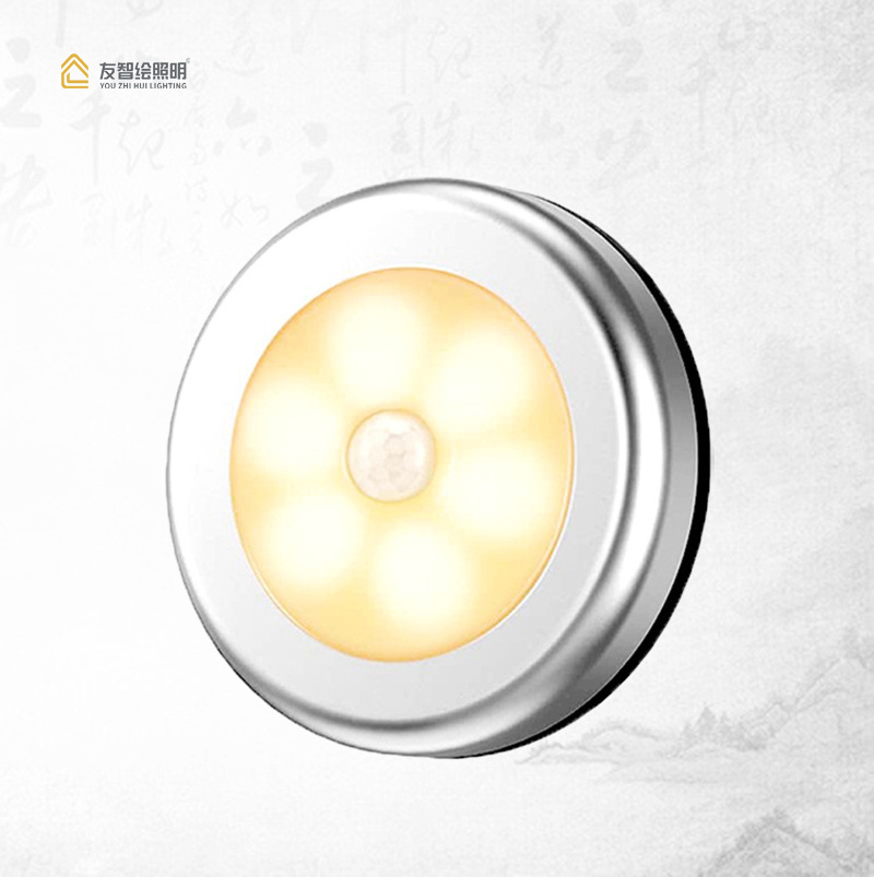 Wholesale Round Stairs Wall Light Motion Sensor Led Smart Home Stick-On Magnet Closet Night Lights