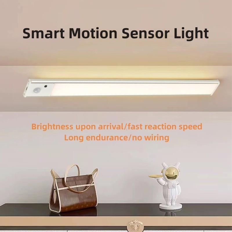 40CM Ultra-Thin Indoor Lighting 3 Color Dimmable 5v Usb Rechargeable Kitchen Cabinet Closet Wardrobe Led Motion Sensor Light