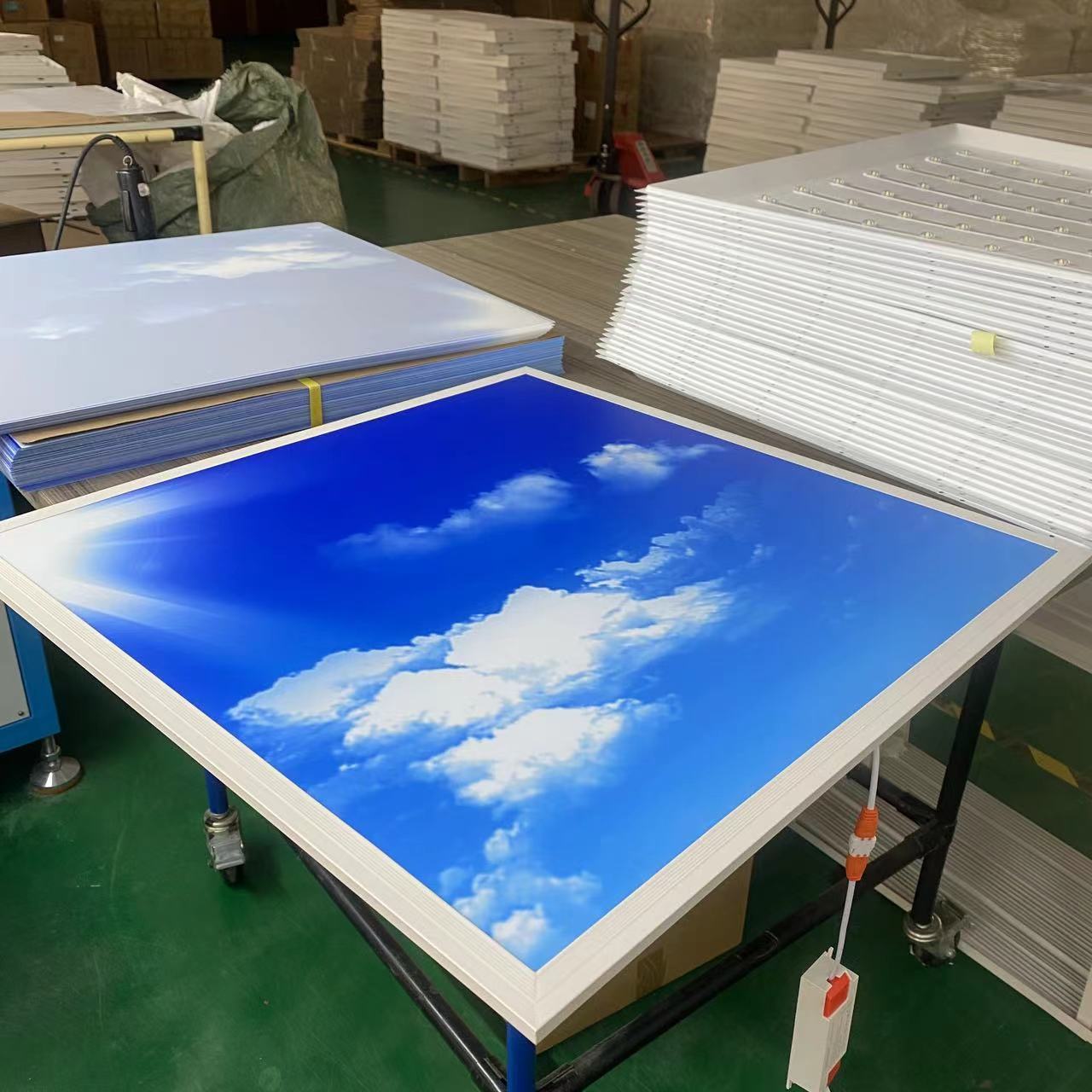 2024 Artificial Skylight Led Panel Light Display Embedded Ceiling Light Blue Sky And White Clouds Led Flat Panel Light