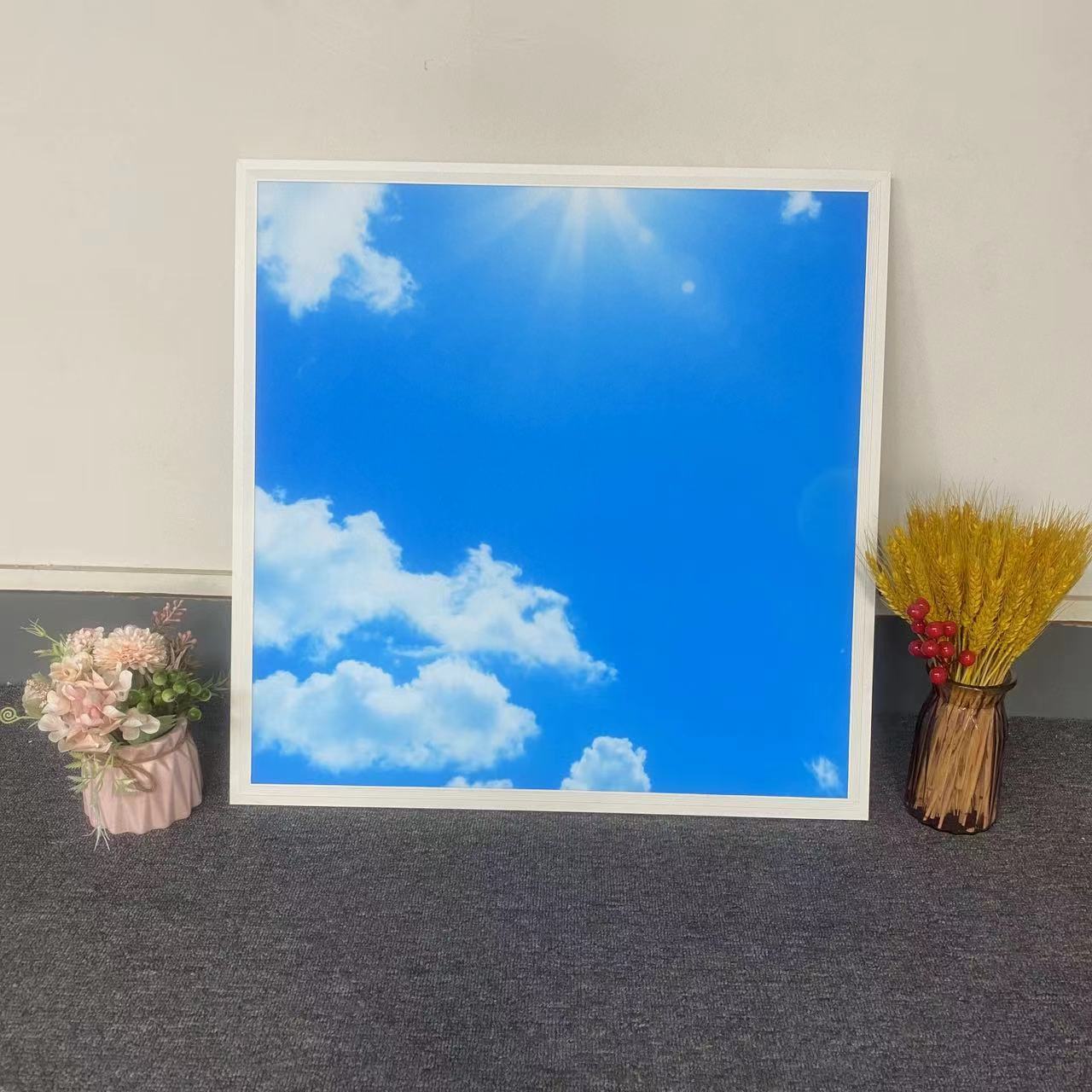 2024 Artificial Skylight Led Panel Light Display Embedded Ceiling Light Blue Sky And White Clouds Led Flat Panel Light