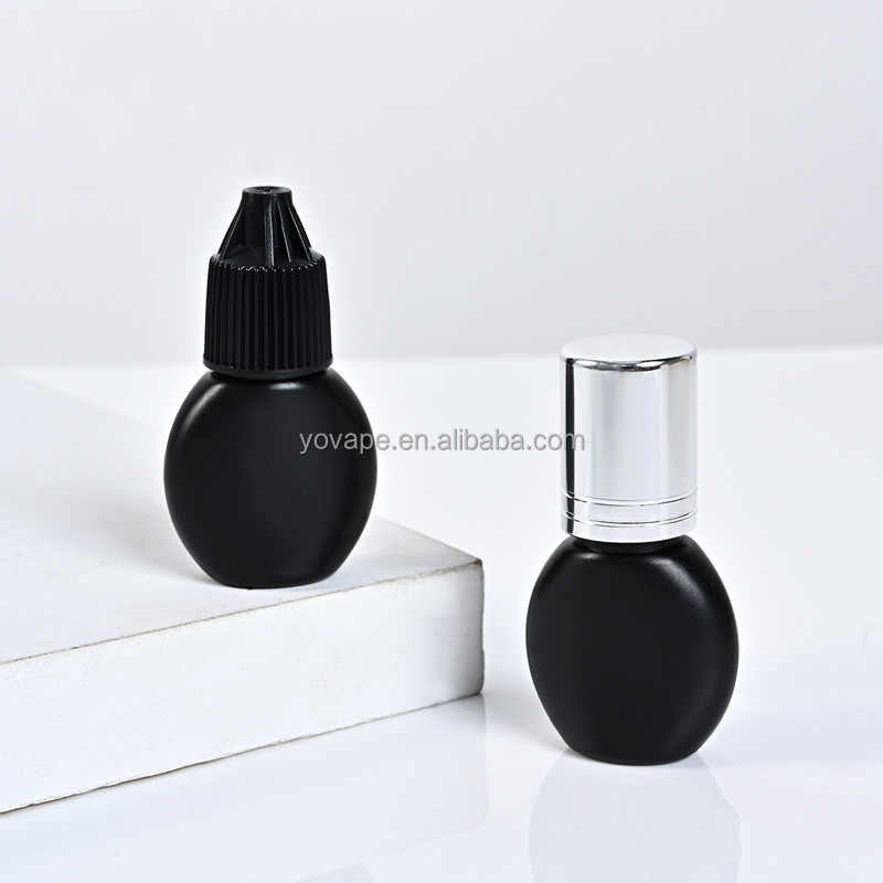 Cosmetic packaging makeup beauty mini small 3ml 5ml 8ml 10ml HDPE UV opaque black empty dispensing eyelash glue plastic bottle