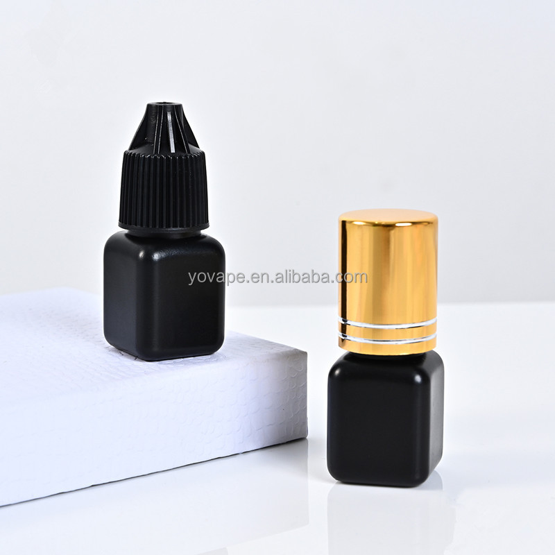 Cosmetic packaging makeup beauty mini small 3ml 5ml 8ml 10ml HDPE UV opaque black empty dispensing eyelash glue plastic bottle