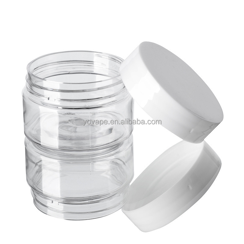 Wholesale cosmetic 60g 120 g 200ml 200 g 250g  2Oz 4 ounce 8 oz pet body butter sugar body scrub container jar with white lid