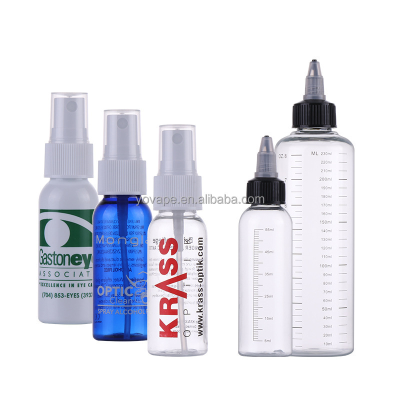 Transparent black Measure scale graduated line 30ml 60ml 100ml 4 Oz 5Oz 6 Oz 8 Oz clear sauce Ink glue twist cap plastic bottle