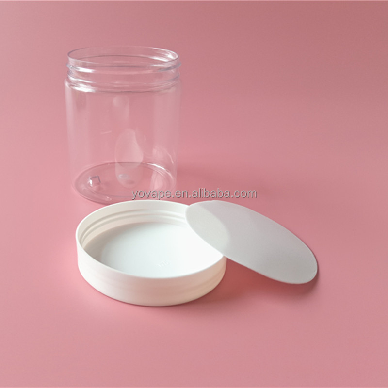 Wide mouth food grade pot 50g 60 g 100g 120g 150 g 200g 250 g 4 oz 5 Ounce 6 Oz Jam Cookie PET clear plastic jar with white lid