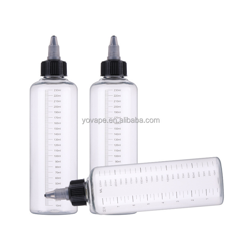 Transparent black Measure scale graduated line 30ml 60ml 100ml 4 Oz 5Oz 6 Oz 8 Oz clear sauce Ink glue twist cap plastic bottle