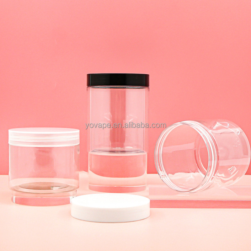 Wide mouth food grade pot 50g 60 g 100g 120g 150 g 200g 250 g 4 oz 5 Ounce 6 Oz Jam Cookie PET clear plastic jar with white lid