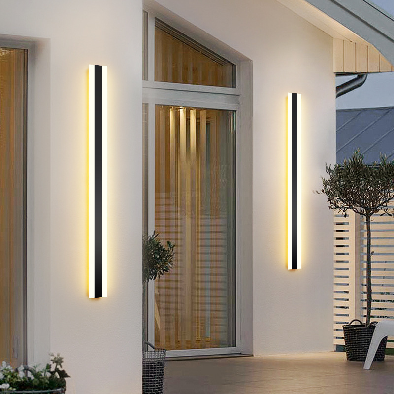 Simplicity Exterior Long Led Wall Light Outdoor Wall Lamp Outside Sconce For Porch Balcony Garden Lighting