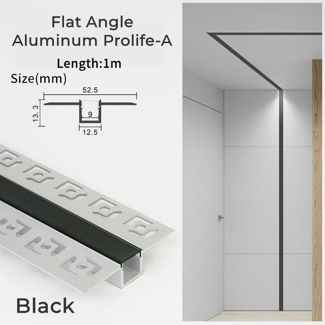 For Ceiling Light Bar Lighting Black White Strip Channel Recessed Drywall Plaster Gypsum In Aluminum Led Profile