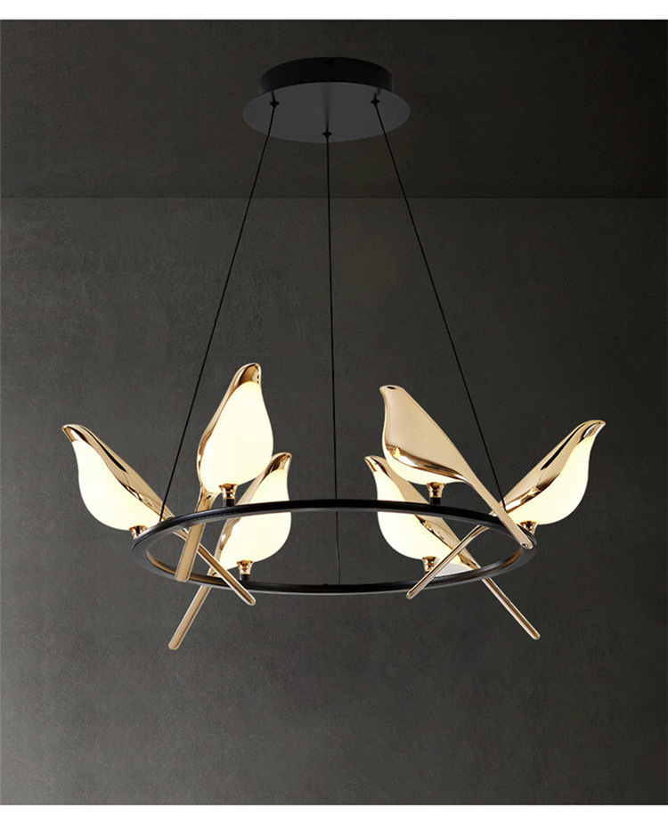 Nordic  Bird Pendant Lights LED Lamps for Dining Room Bedroom Living Room  Cafe Decor  Hanging Lighting  Fixtures