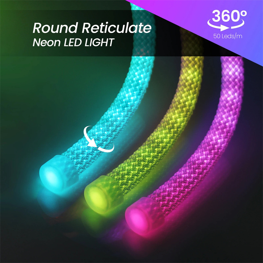 360 degree LED rope strip silicon tube waterproof IP65 round LED neon flex light 15mm 22mm diameter