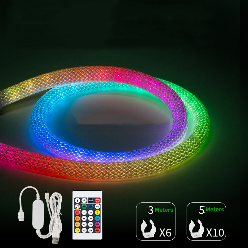 360 degree LED rope strip silicon tube waterproof IP65 round LED neon flex light 15mm 22mm diameter