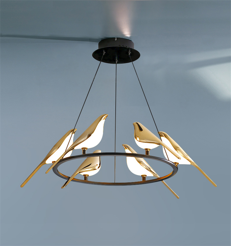 Nordic  Bird Pendant Lights LED Lamps for Dining Room Bedroom Living Room Decor Cafe Gold Hanging Fixtures