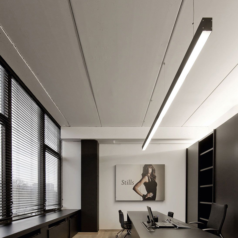 Modern Commercial Office Lighting Led Fixture Ceiling Hanging Led Chandelier Linear Pendant Light