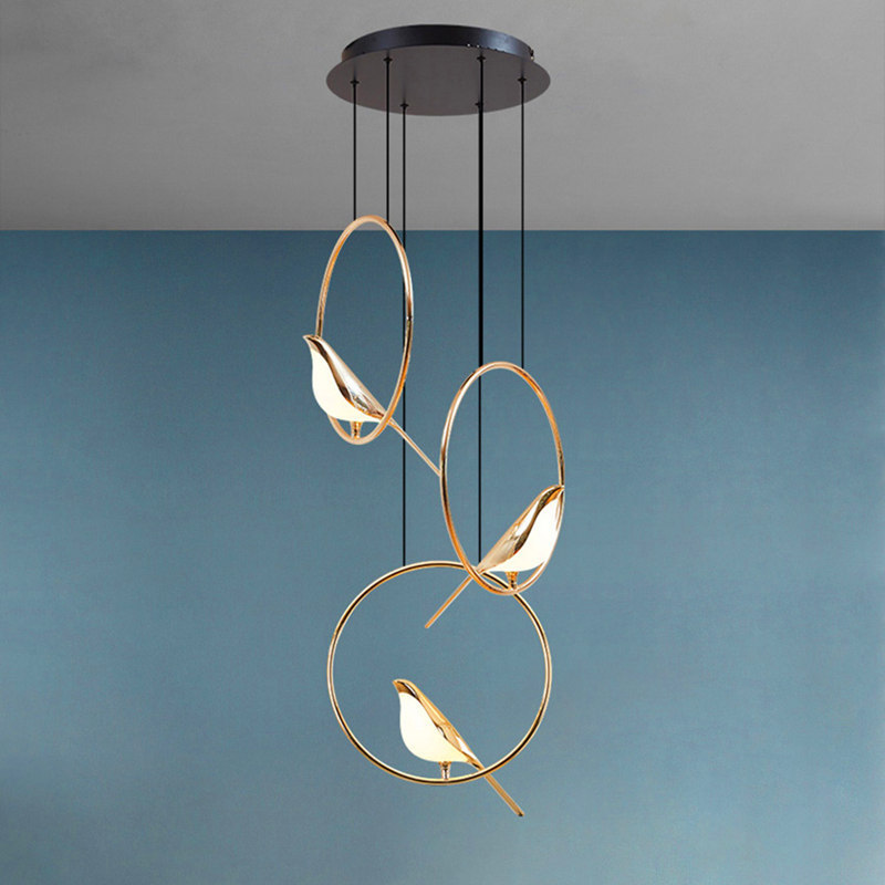 Postmodern Designer Abstract Art Metal Bird Led Pendant Lights For Dining Room Table Kitchen Bar Hanging Lamp Home Deco Fixtures