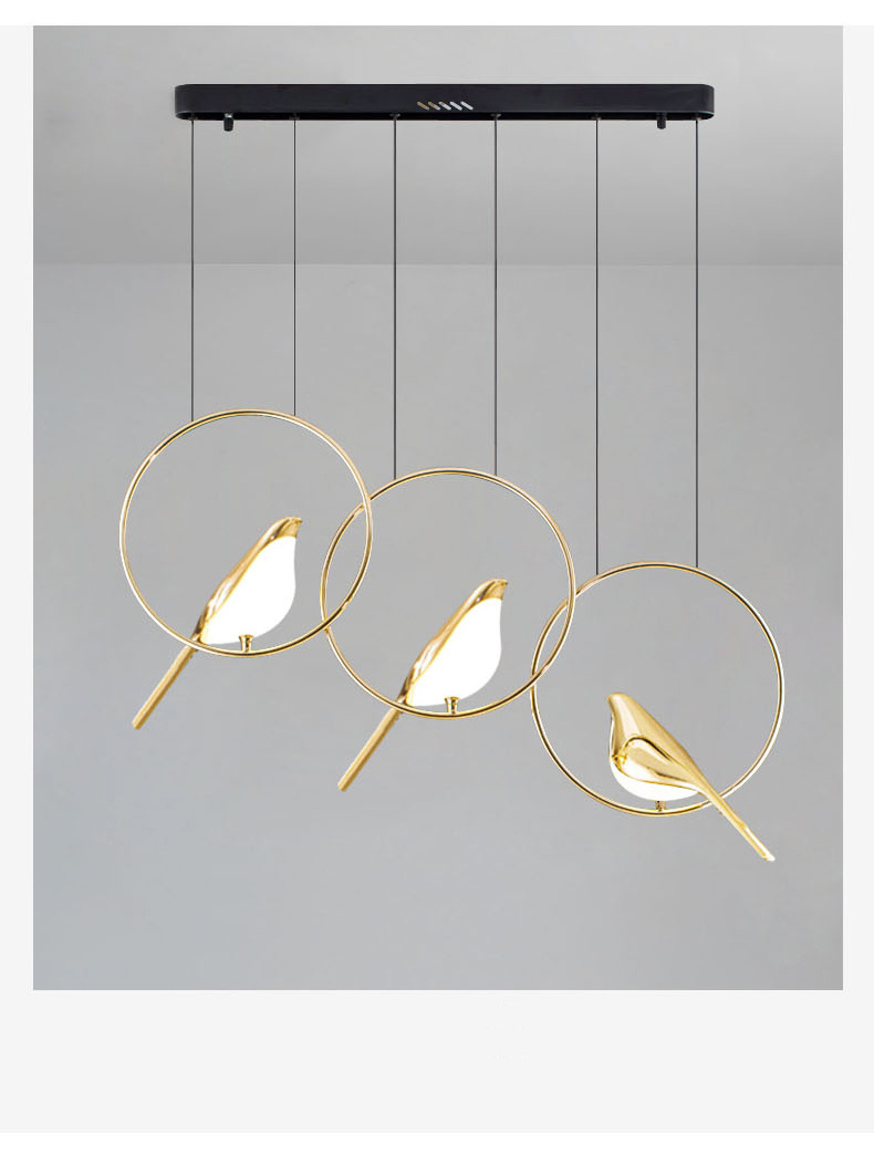 Nordic LED Pendant Lights Rotatable Gold Bird Dining Room Foyer Hotel Room Hanging Light Fixtures Home Decoration Lamp