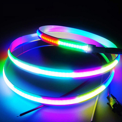 Dream Color  RGBIC Cob Led  10mm Wide 12V 24V 5M Seamless Adressable Cob RGB Strip Light 420LEDS/M