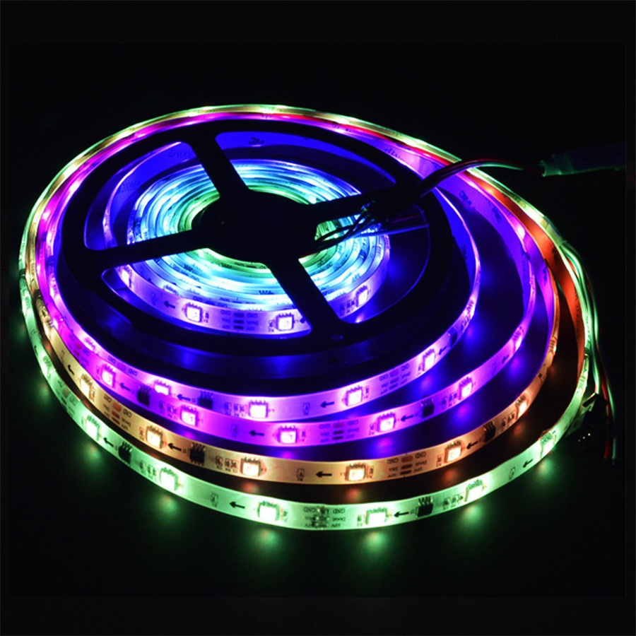 30M 100ft 5V 12V SMD5050  RGBIC Smart Led Strip Lights With App Control Remote Control For Bedroom TV PC Backlight Ambinet Light