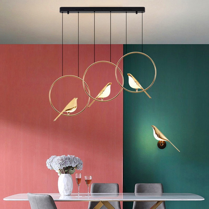 Scandinavian Style Chandelier Creative Design Modern Bird Lamp Restaurant Kitchen Dining Table Suspension Chandelier