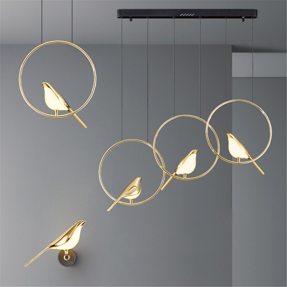 Postmodern Designer Abstract Art Metal Bird Led Pendant Lights For Dining Room Table Kitchen Bar Hanging Lamp Home Deco Fixtures