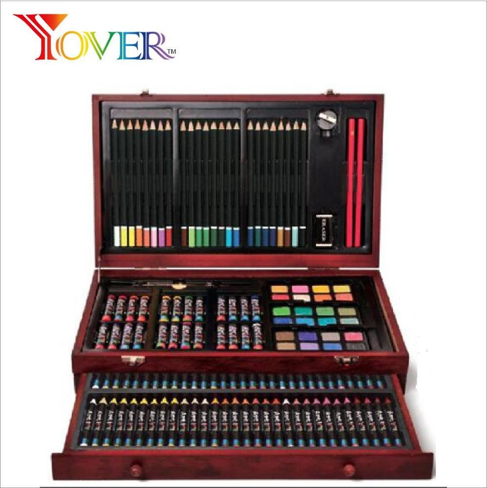 142pcs Deluxe Wooden Box with Drawer Art Set