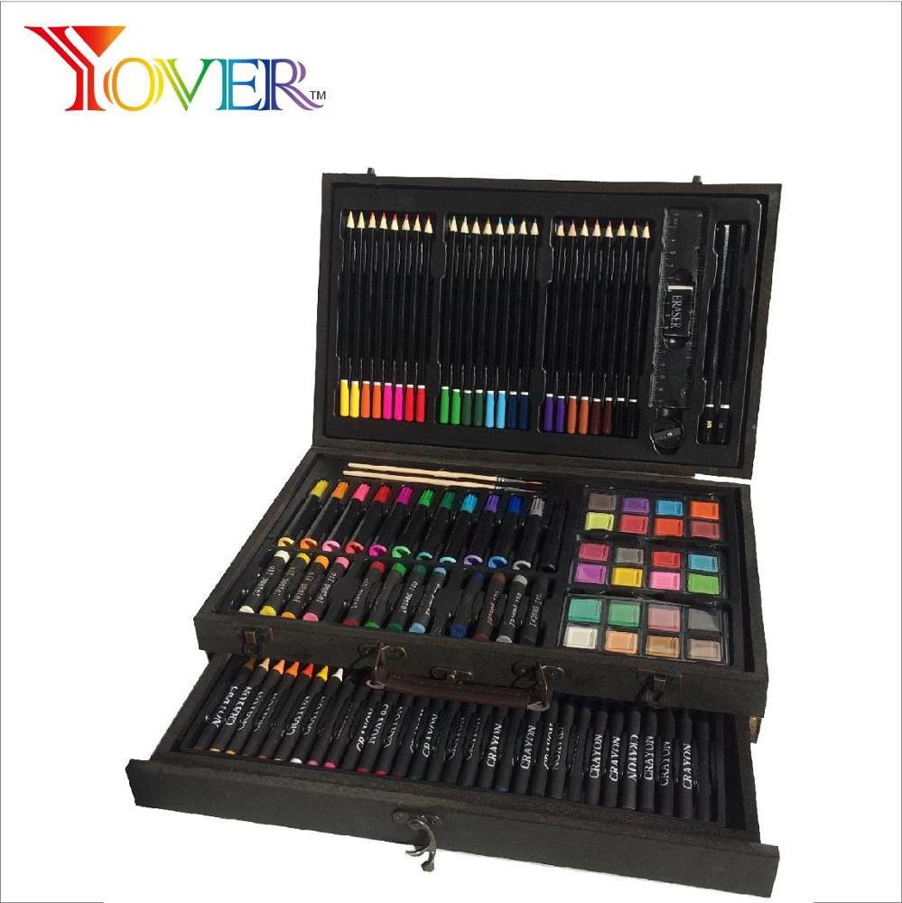 142pcs Deluxe Wooden Box with Drawer Art Set