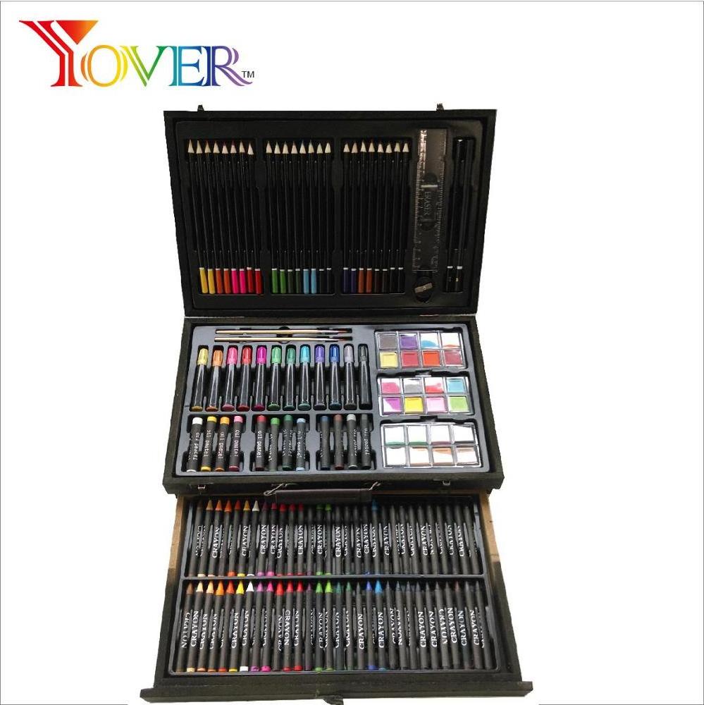 142pcs Deluxe Wooden Box with Drawer Art Set