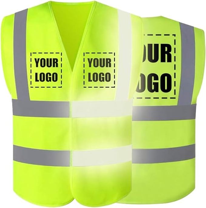 Reflective Safety Clothes Green Hi Vis  Security High Visibility Reflect Strip Basical Vest